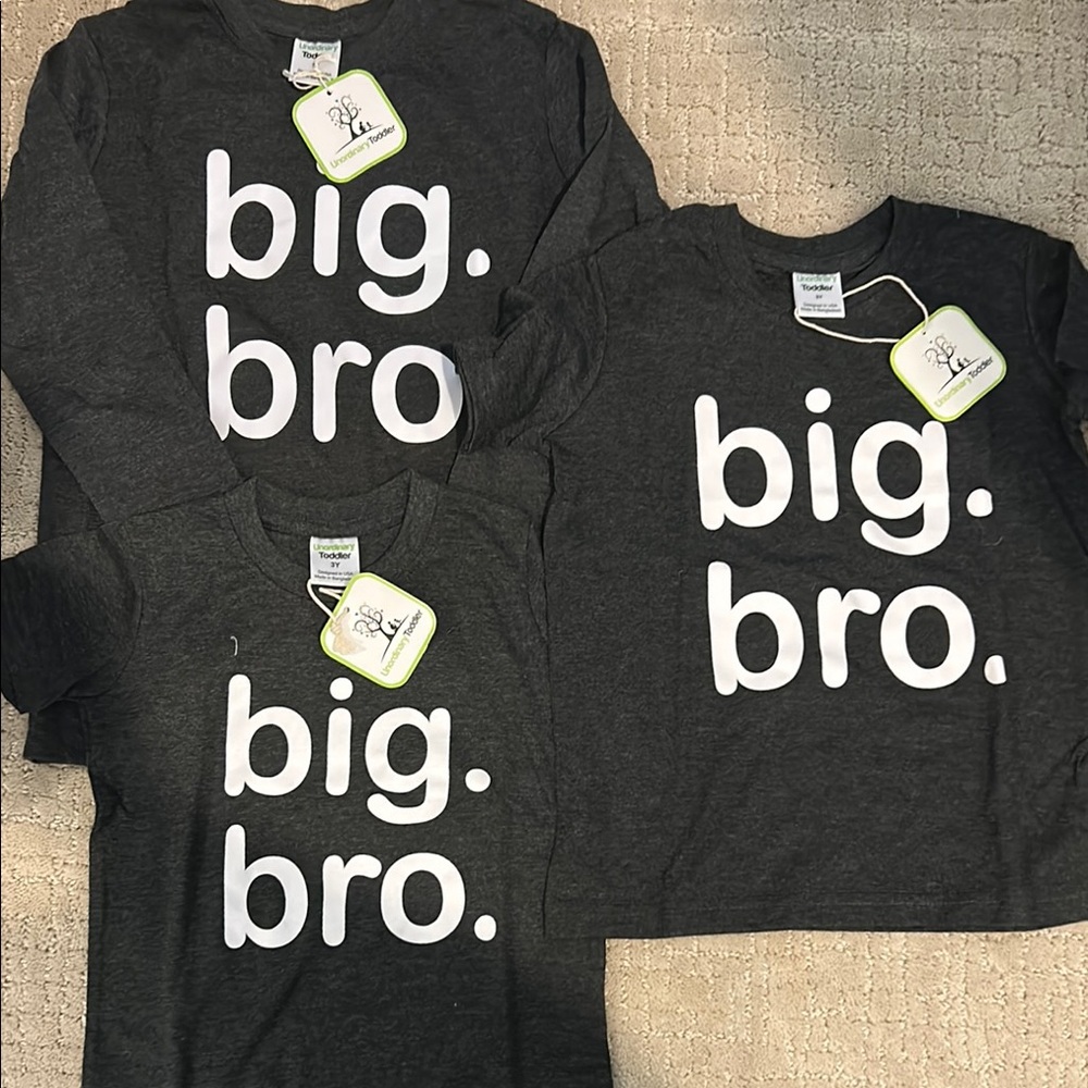 NWT, Gray 'Big Bro' T-Shirts